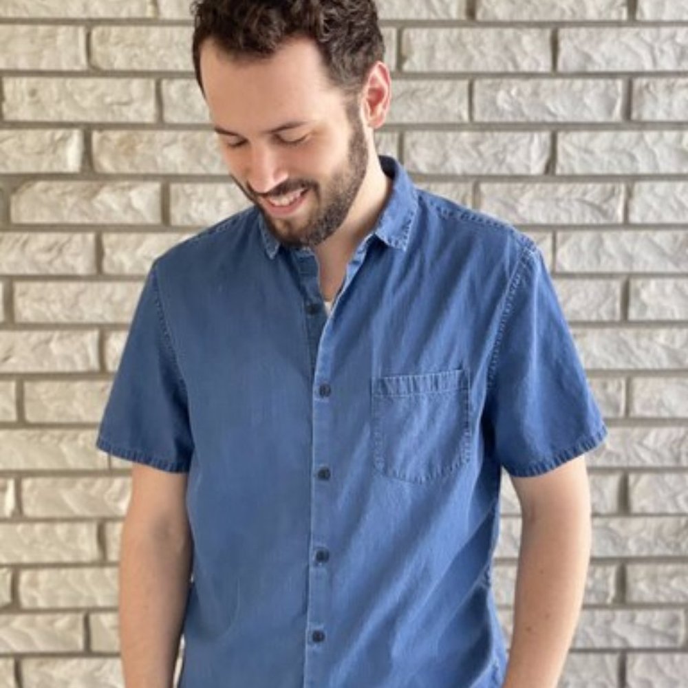 01.Algo Button Down Denim Shirt